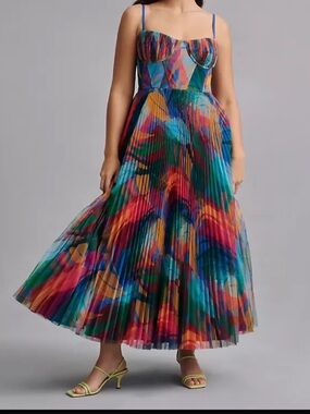 Hutch Pleated Sweetheart Dress In Assorted